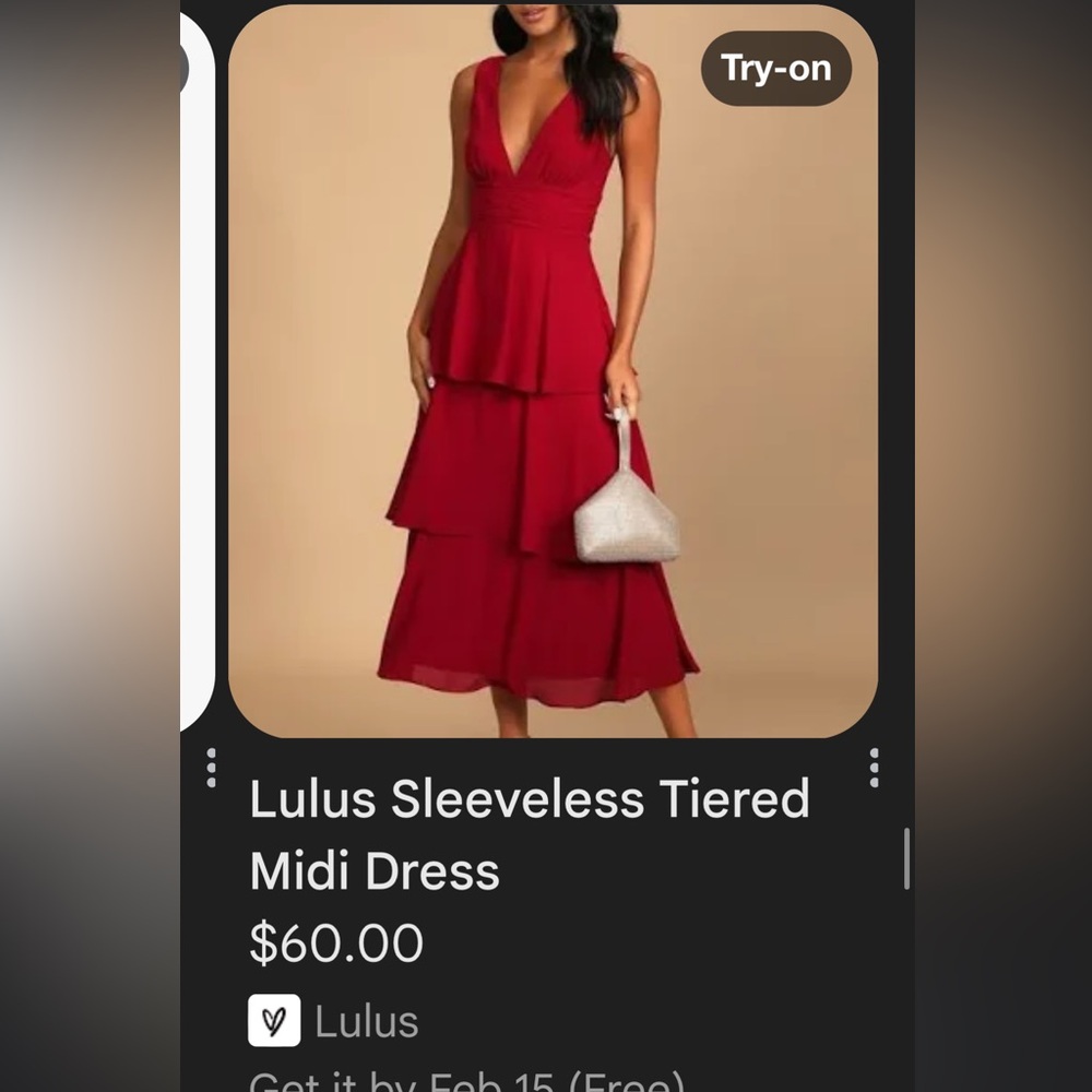 Lulu's Red Sleeveless Tiered Midi Dress